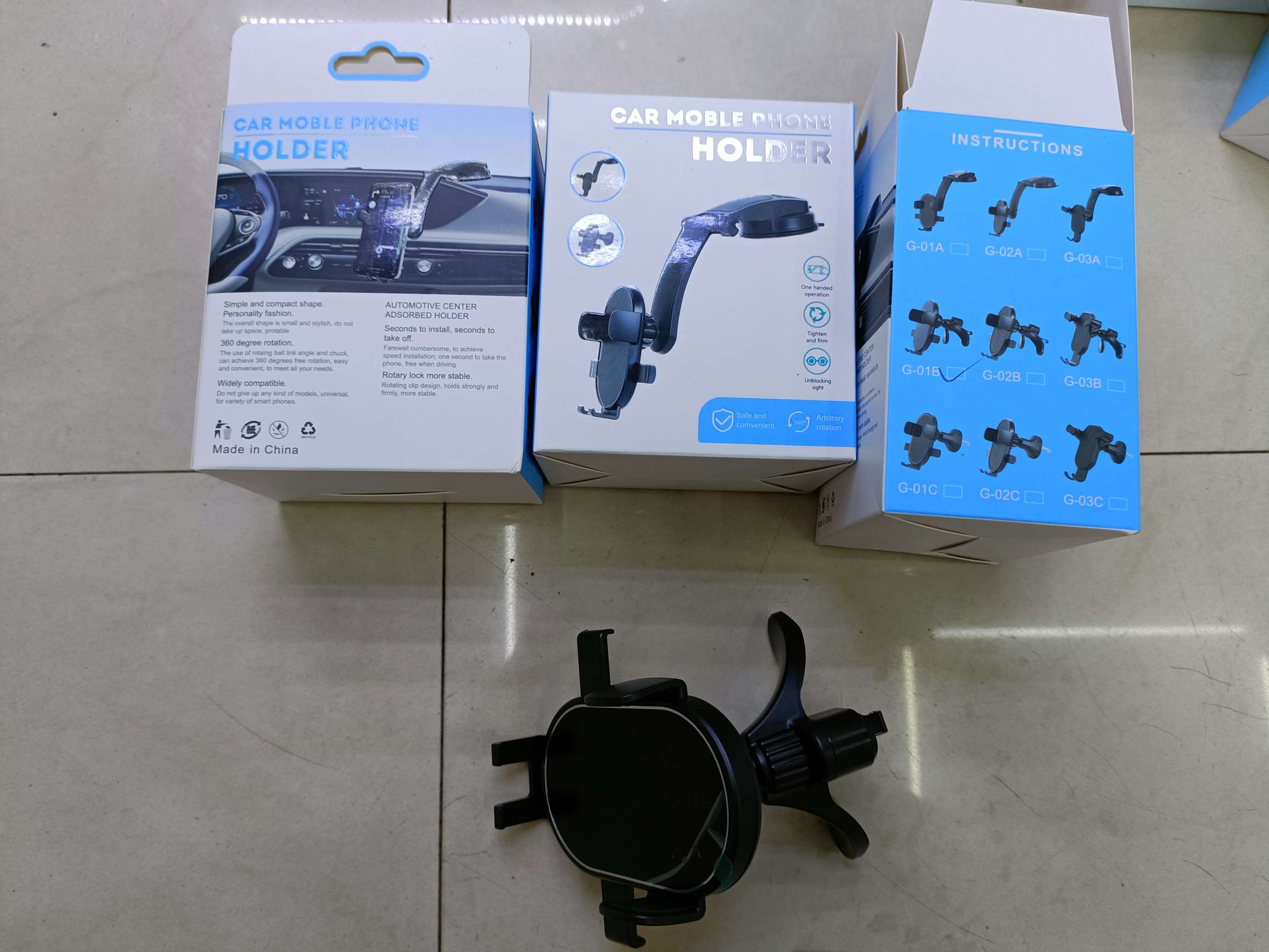 C-01系列车载手机支架 C-01A吸盘支架/C-01B三脚出风口支架/C-01C挂钩出风口支架详情图9