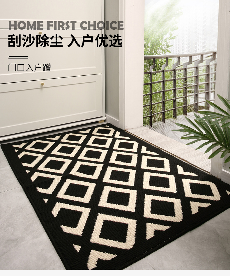 千思跨境家居入户进门地垫家用门口玄关除尘耐磨门垫简约吸水防滑地毯655655400477详情1