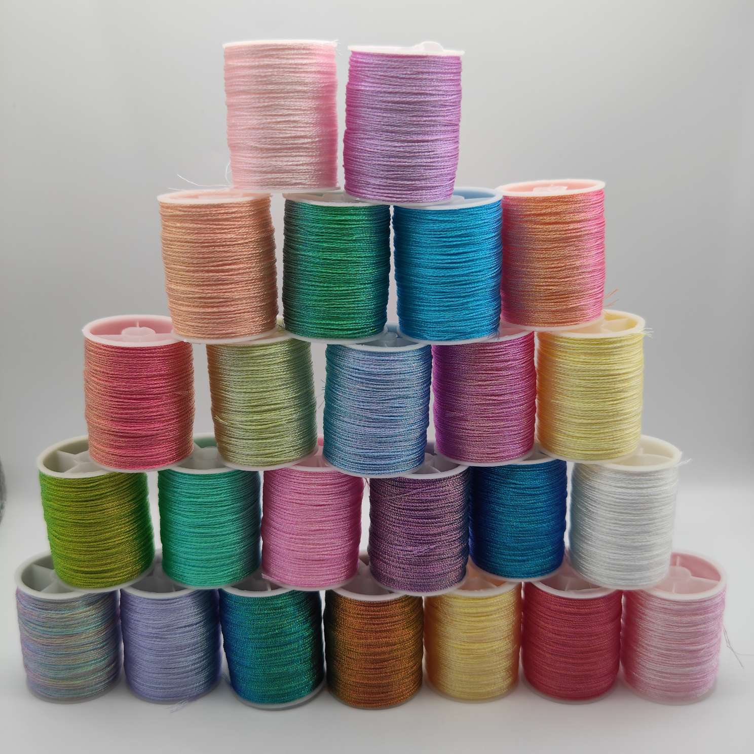 Gold and silver thread iridescent 6-strand braided jewelry thread detail image 3