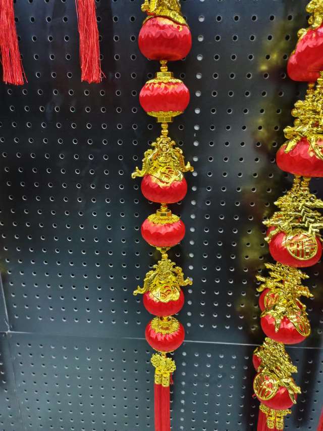 Pure Red Lantern String Printed Lantern String undefined