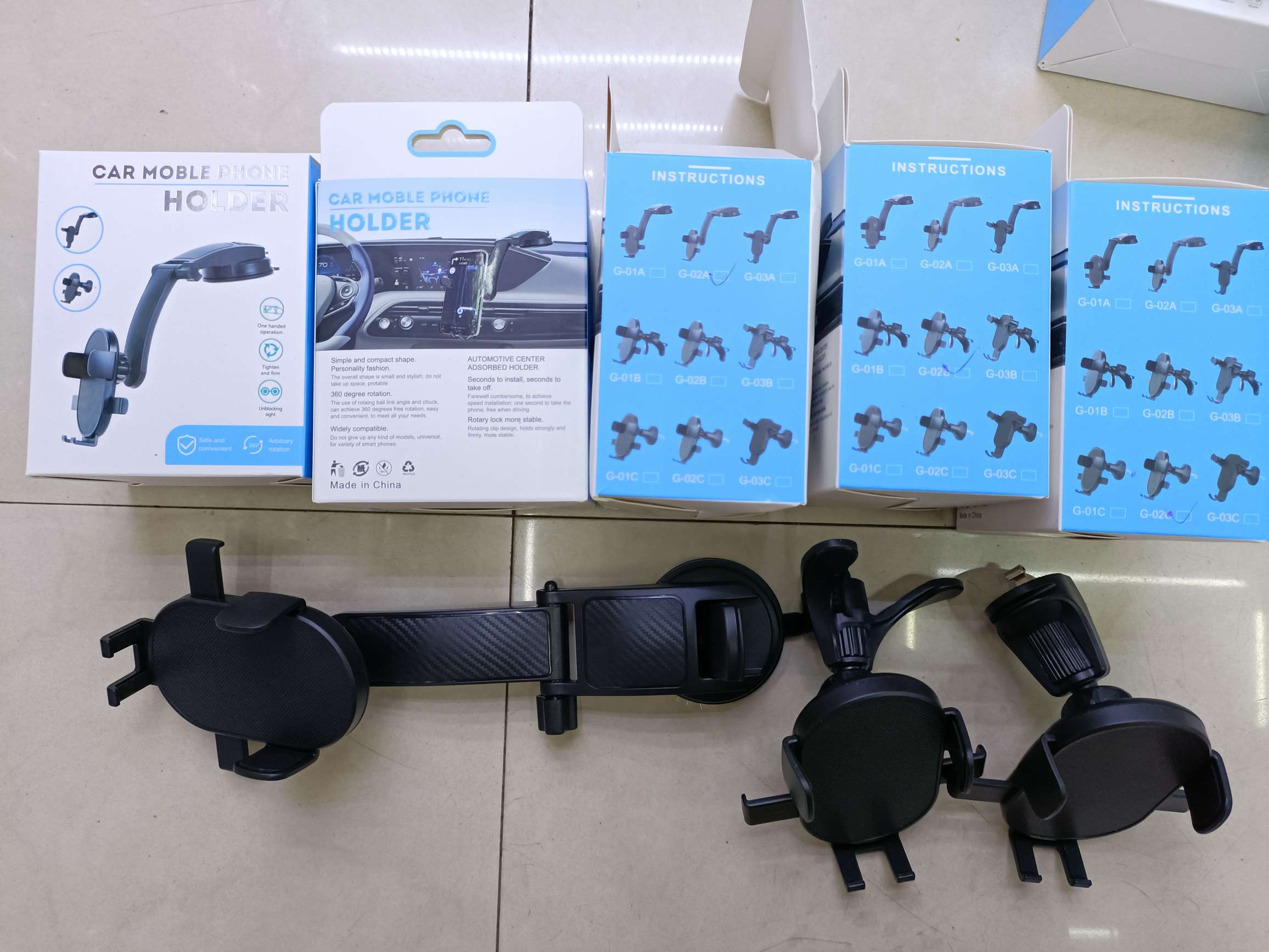 C-02系列车载手机支架 吸盘支架/三脚出风口支架/挂钩出风口支架