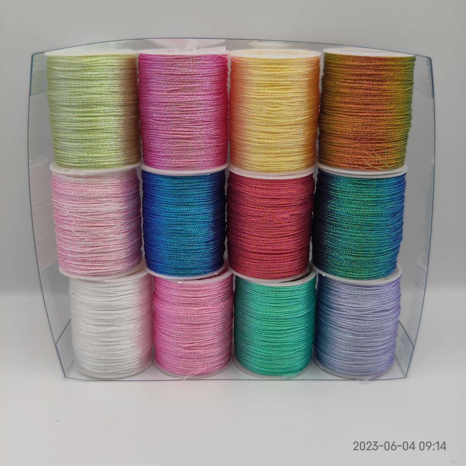 Gold and silver thread iridescent 6-strand braided jewelry thread detail image 2