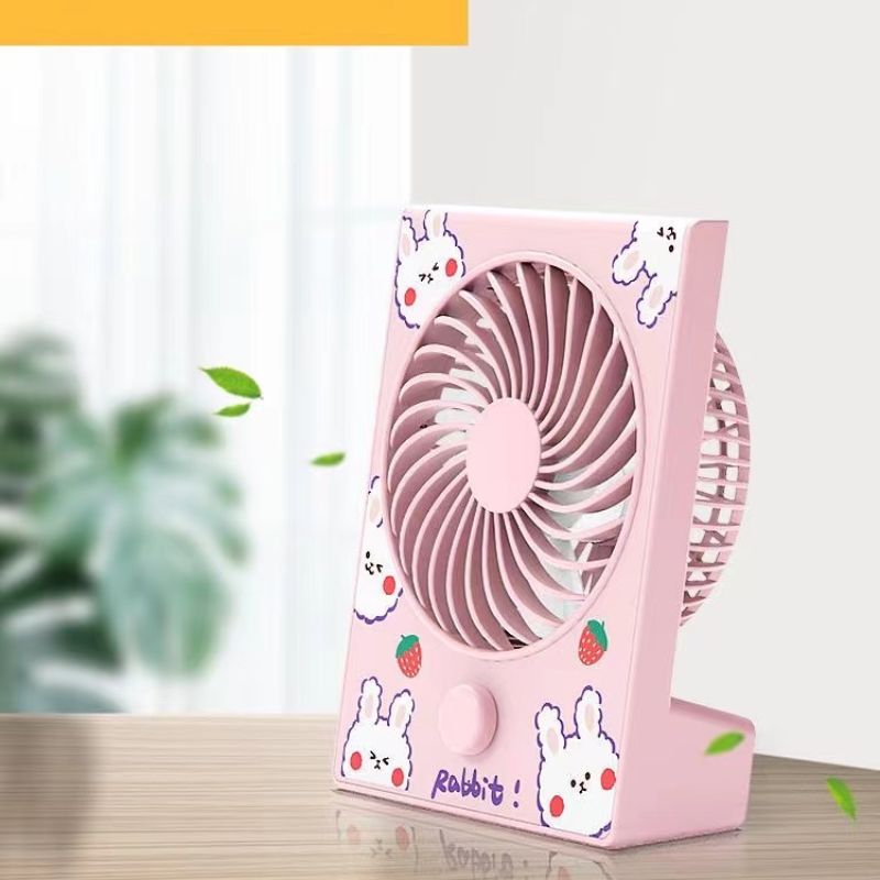 台式平板风扇可爱卡通夏日必备床头摆放清凉整晚