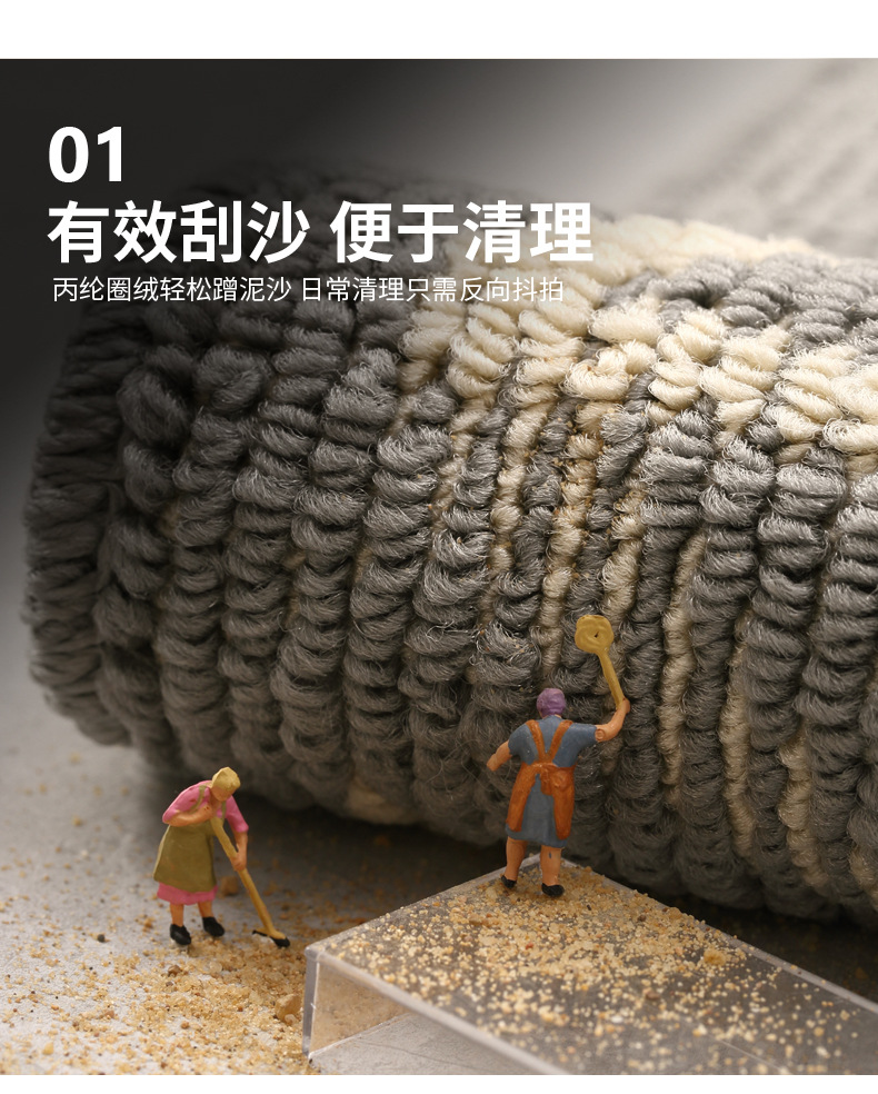 千思跨境家居入户进门地垫家用门口玄关除尘耐磨门垫简约吸水防滑地毯655655400477详情4