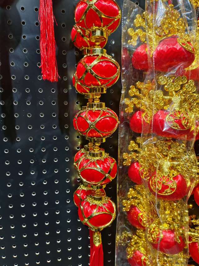 Pure Red Lantern String Printed Lantern String undefined