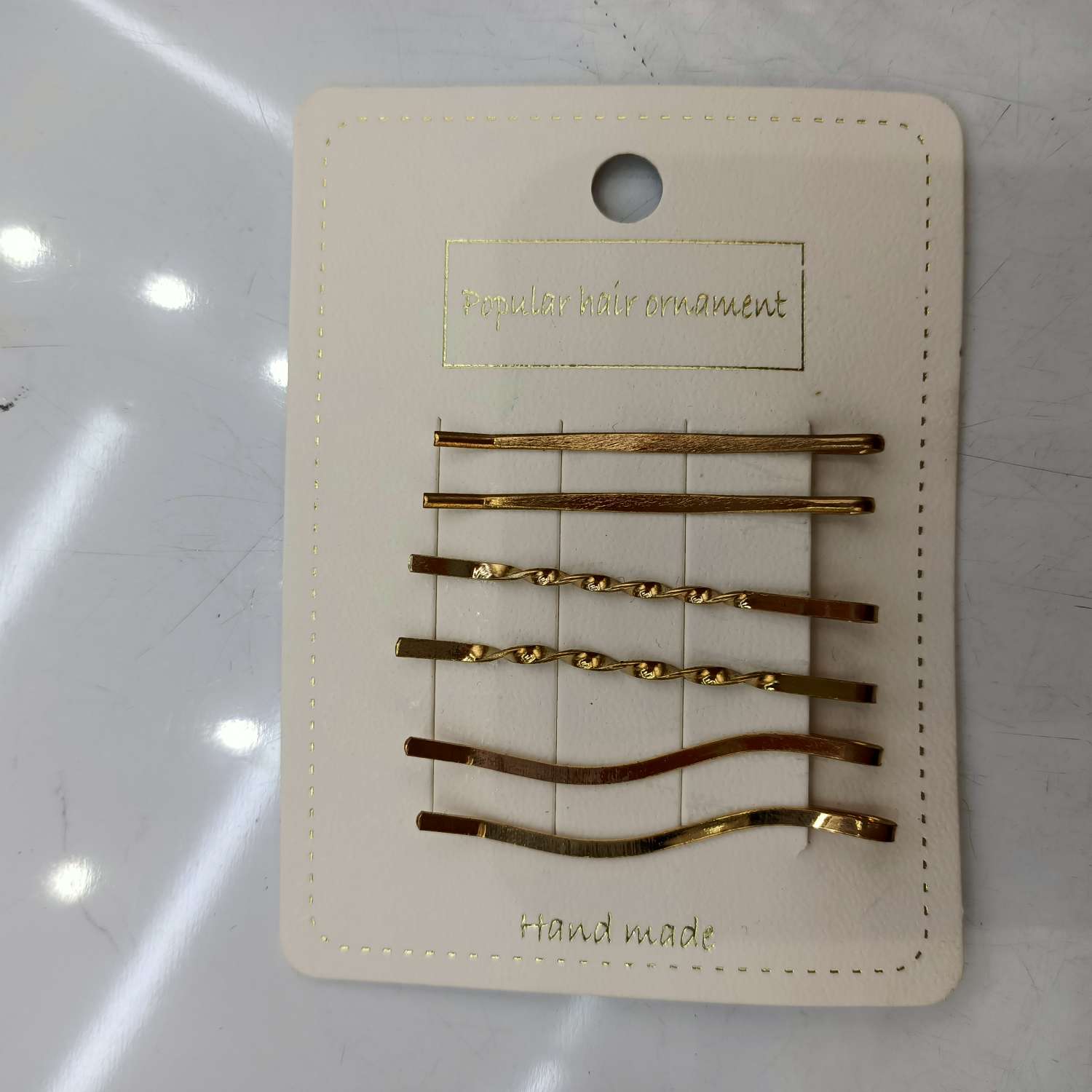 韩版复古 时尚 漂亮 美丽大方 一字夹套装金色婷婷饰品352776