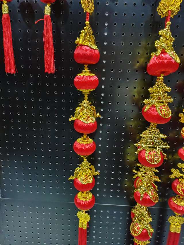 Pure Red Lantern String Printed Lantern String undefined