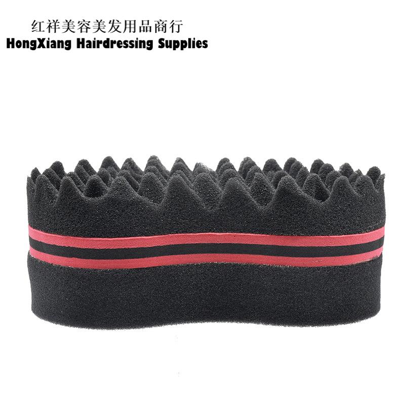 八字形多孔海绵/椭圆扫碎发乱/短发清洁神器/黑人卷发海绵/美发工具实用白底实物图