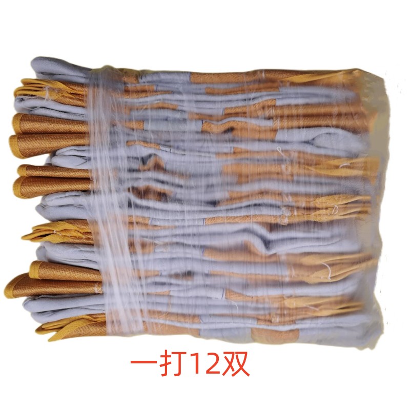 外贸羊皮整掌短皮焊工手套劳保防护工作手套电焊半皮劳动批发皮手套详情图3
