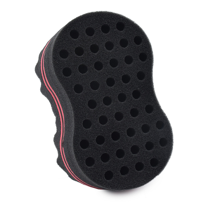 八字形多孔海绵/椭圆扫碎发乱/短发清洁神器/黑人卷发海绵/美发工具实用产品图