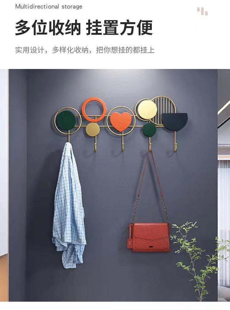 挂衣钩进门玄关免打孔装饰挂衣架墙上壁挂式一排轻奢风挂钩衣帽钩详情2