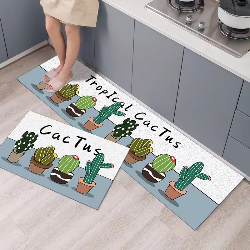 Crystal Velvet Kitchen Two-Piece Floor Mat Door Mat Home Mat Specification drawing