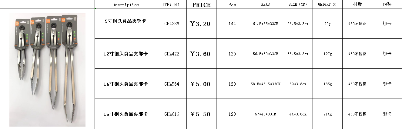 【HUAN DA】梅花型不锈钢食品夹详情1