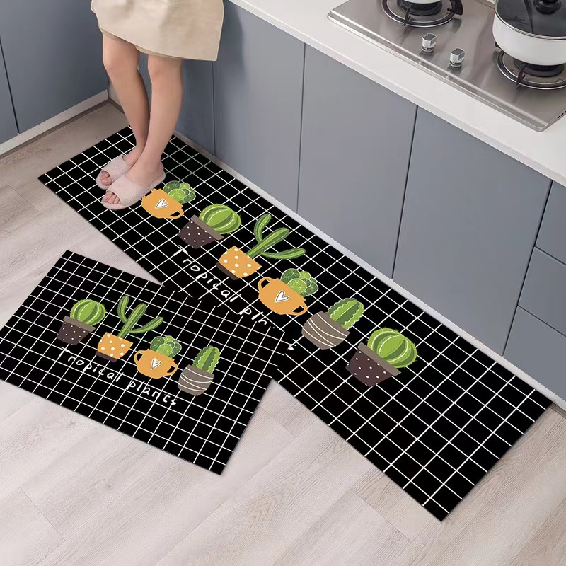 Crystal Velvet Kitchen Two-Piece Floor Mat Door Mat Home Mat Application Scenario