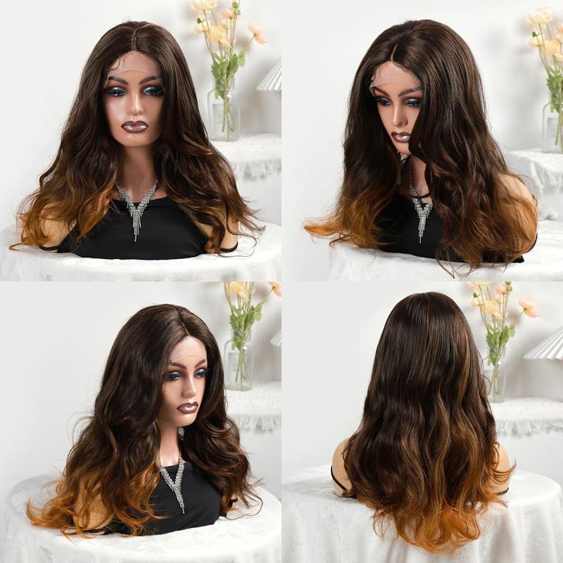 欧美跨境女士假发中分 波浪型玫瑰网头套newlook