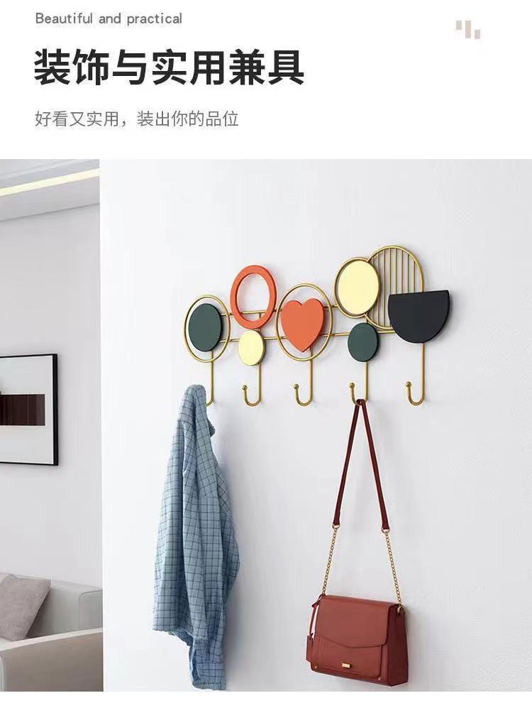 挂衣钩进门玄关免打孔装饰挂衣架墙上壁挂式一排轻奢风挂钩衣帽钩详情3