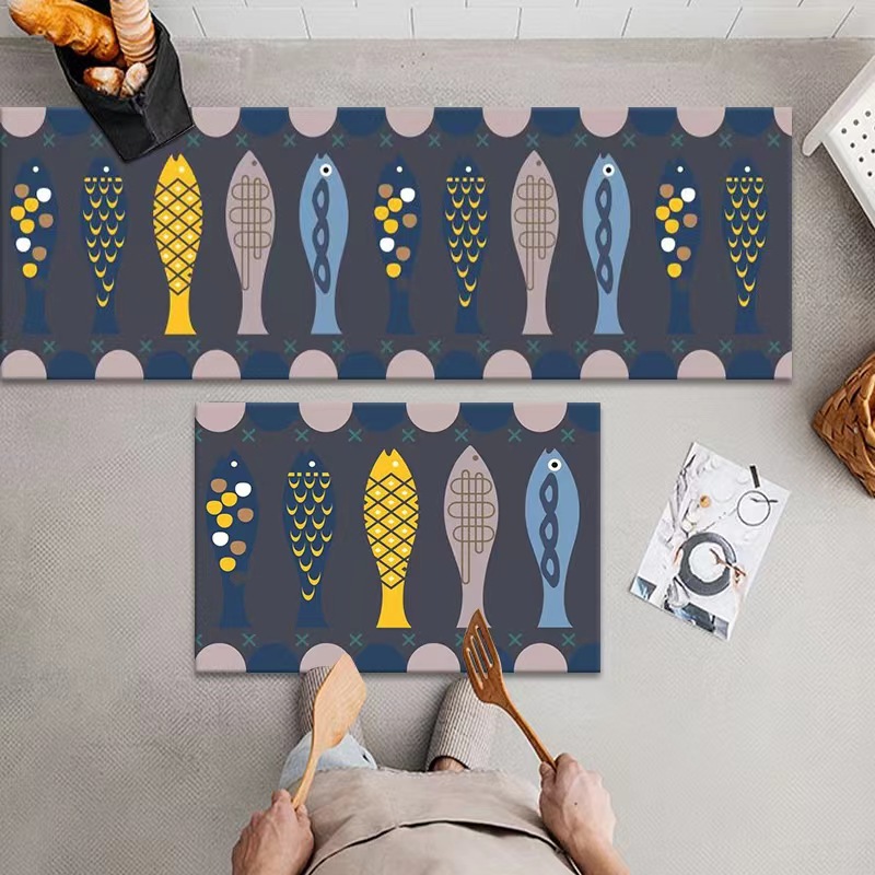 Crystal Velvet Kitchen Two-Piece Floor Mat Door Mat Home Mat details Picture