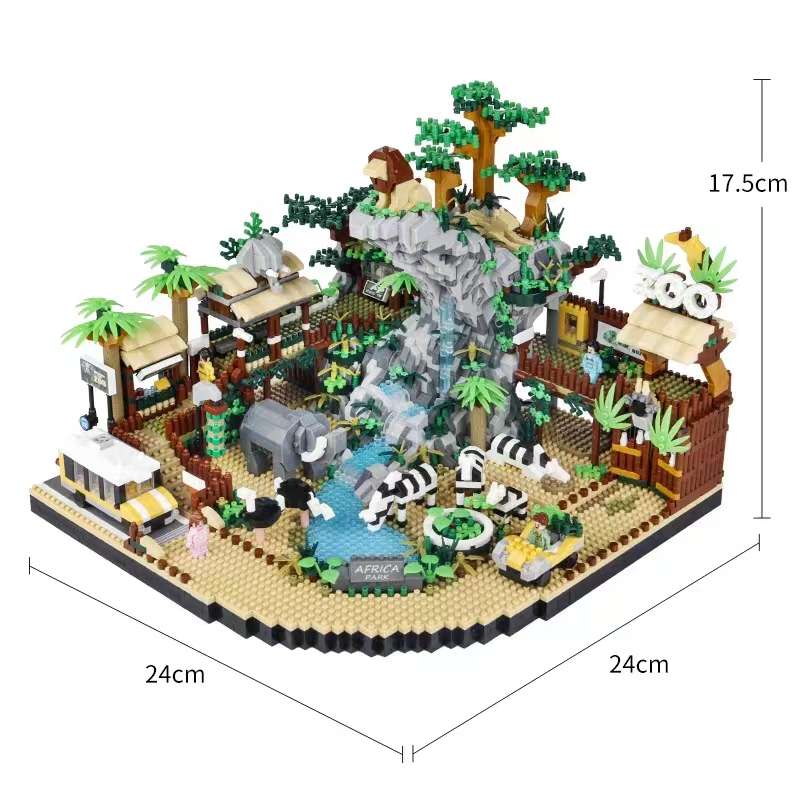 联合创想823动物园-沙漠园区建筑模型钻石微颗粒拼装积木玩具礼物详情图4