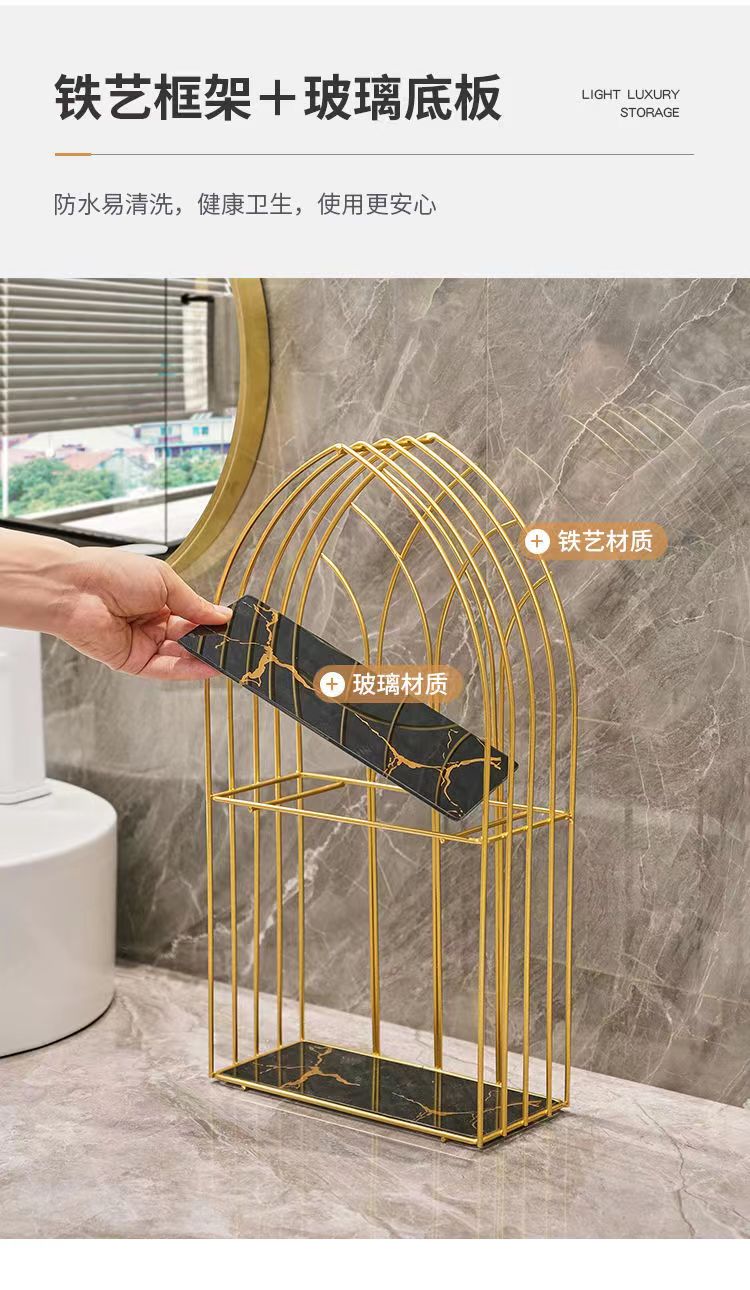 Bathroom storage rack, wall-mounted toilet without drilling, shower room, washbasin, and wall-mounted storage rack pic 5