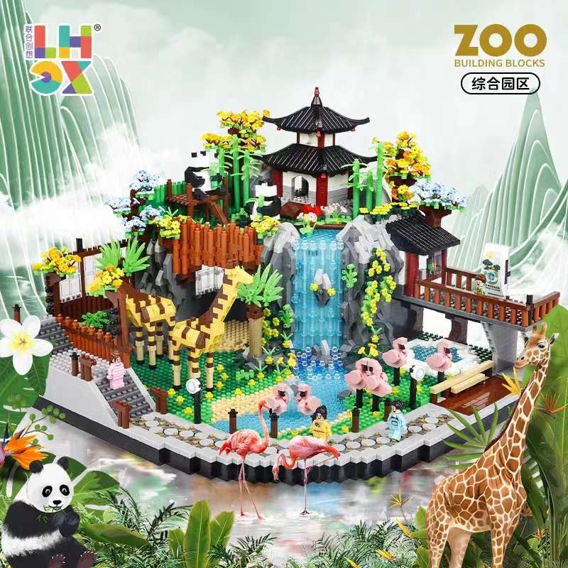 联合创想823动物园-沙漠园区建筑模型钻石微颗粒拼装积木玩具礼物详情图4