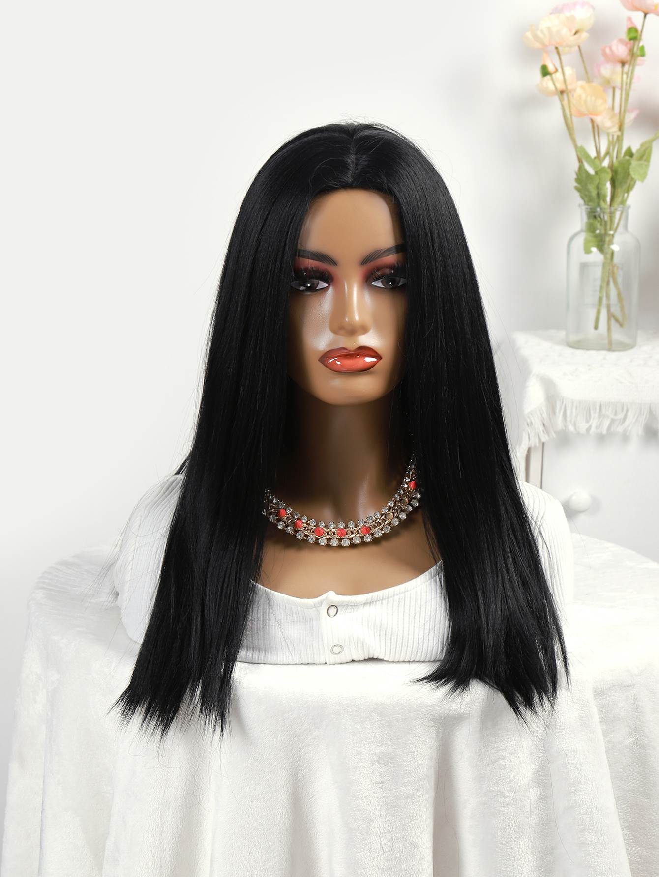 Foreign trade wigs, European and American wigs, women's chemical fiber front lace wigs, high-temperature silk head covers factory direct sales newlook details Picture
