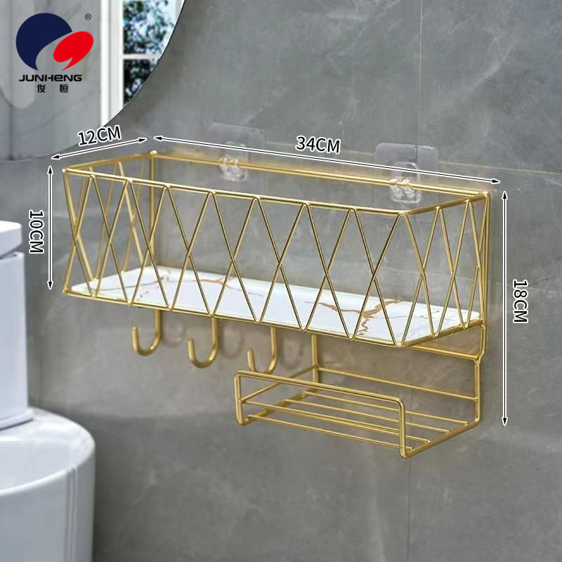 New types of wall-mounted racks for bathrooms and toilets without drilling, wall storage baskets for bedrooms, and hanging racks for dormitories and bathrooms Specification image