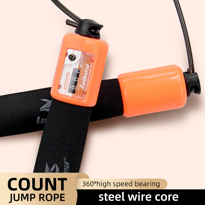 Leikesi LX-705 C 2.8M Wire Counting Jumping Rope Black Wear-Resistant Accurate Counting Skipping Rope