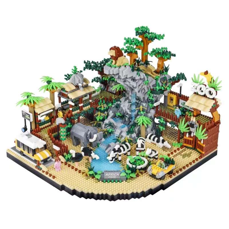 联合创想823动物园-沙漠园区建筑模型钻石微颗粒拼装积木玩具礼物详情图3
