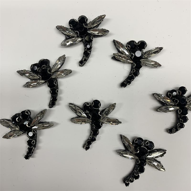 手工钉珠蜻蜓布贴 鞋子包服装辅料DIY百搭饰品