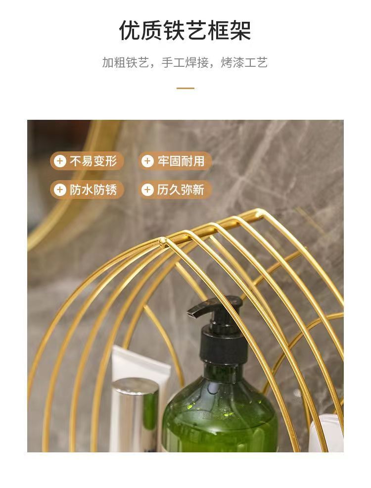 Bathroom storage rack, wall-mounted toilet without drilling, shower room, washbasin, and wall-mounted storage rack pic 6