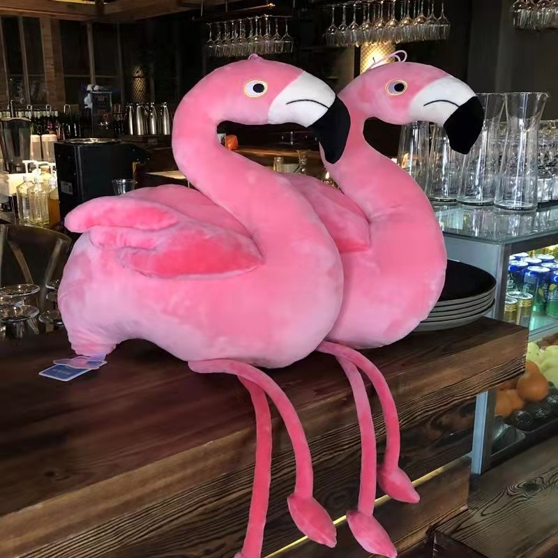 Flamingo creative Internet celebrity doll birthday gift, girlish heart doll, pink decorative pillow, plush toy Specification image