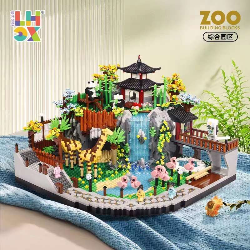 联合创想823动物园-沙漠园区建筑模型钻石微颗粒拼装积木玩具礼物详情图6