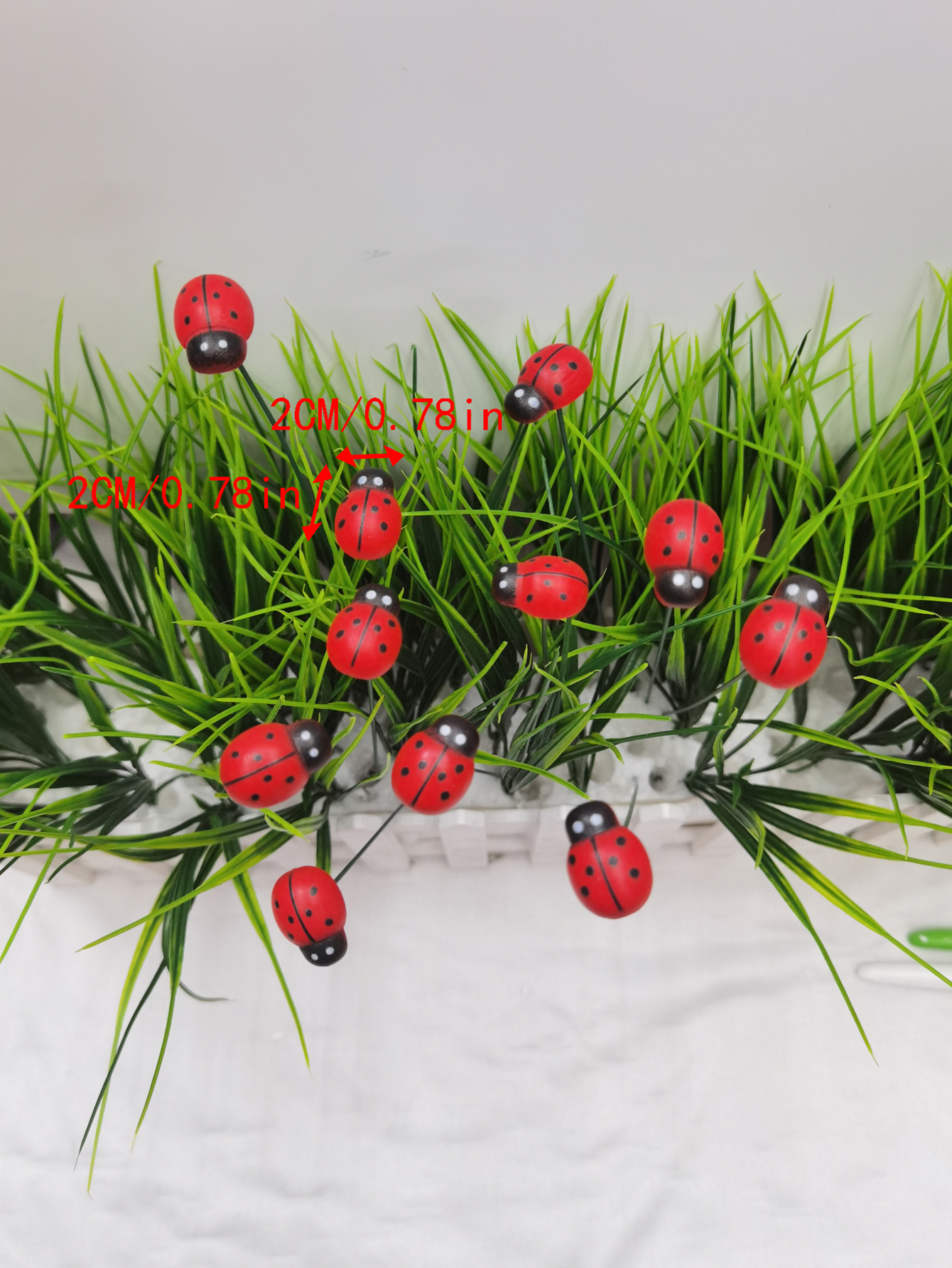Handmade wooden beetle decorative garden plug-in handicrafts Specification image