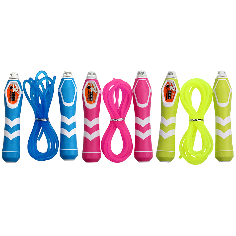 Leikesi LX-758 2.7M Children Jumping Rope Counting Skipping Rope Multicolor Scrub Rope Thickness 5.8mm Bearing Jumping Rope