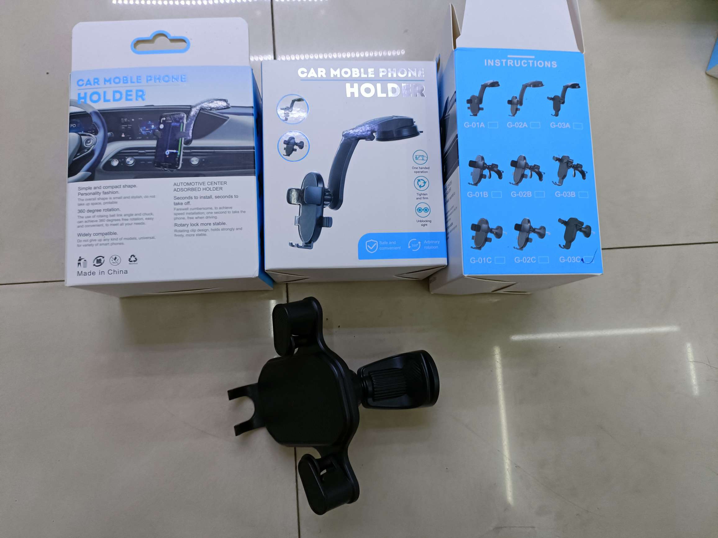 C-03系列车载手机支架 吸盘支架/三脚出风口支架/挂钩出风口支架详情图16