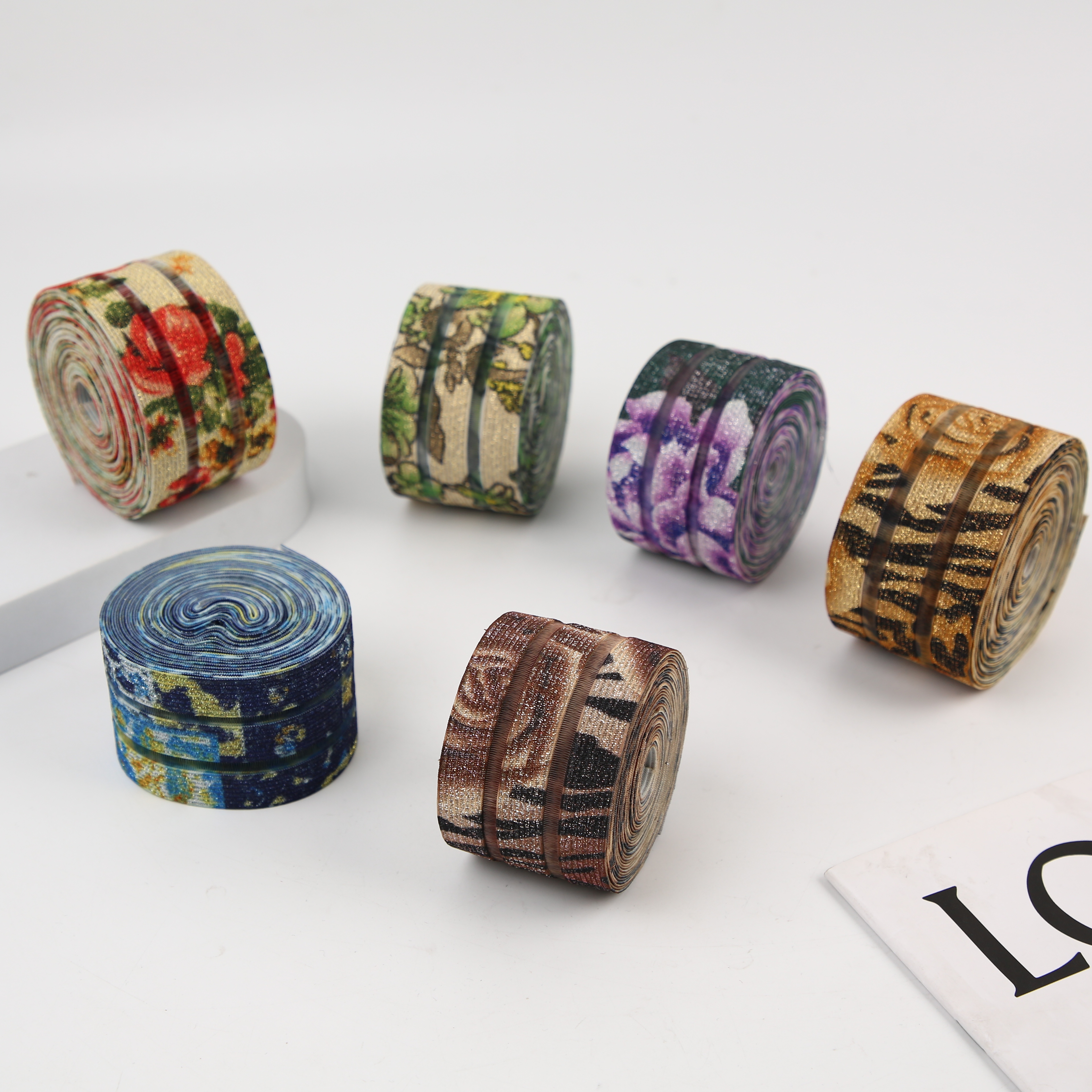 2023年新款2.5CM三色花纹带详情1