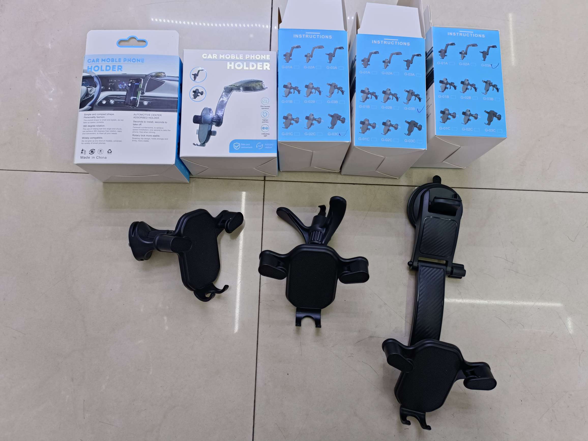 C-03系列车载手机支架 吸盘支架/三脚出风口支架/挂钩出风口支架