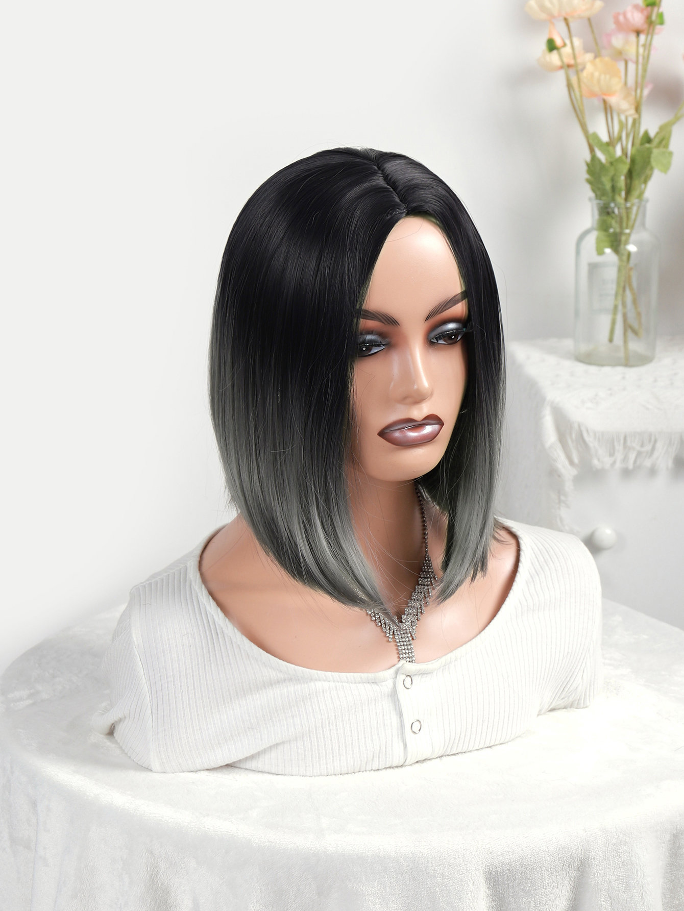 European and American cross-border straight hair matching color long vacation hair dyeing Bob wig high-temperature silk chemical fiber wig hair wigs Application Scenario