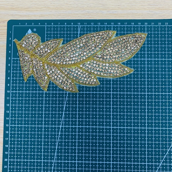 手工钉珠柳叶对花 婚纱礼服装饰贴花详情9