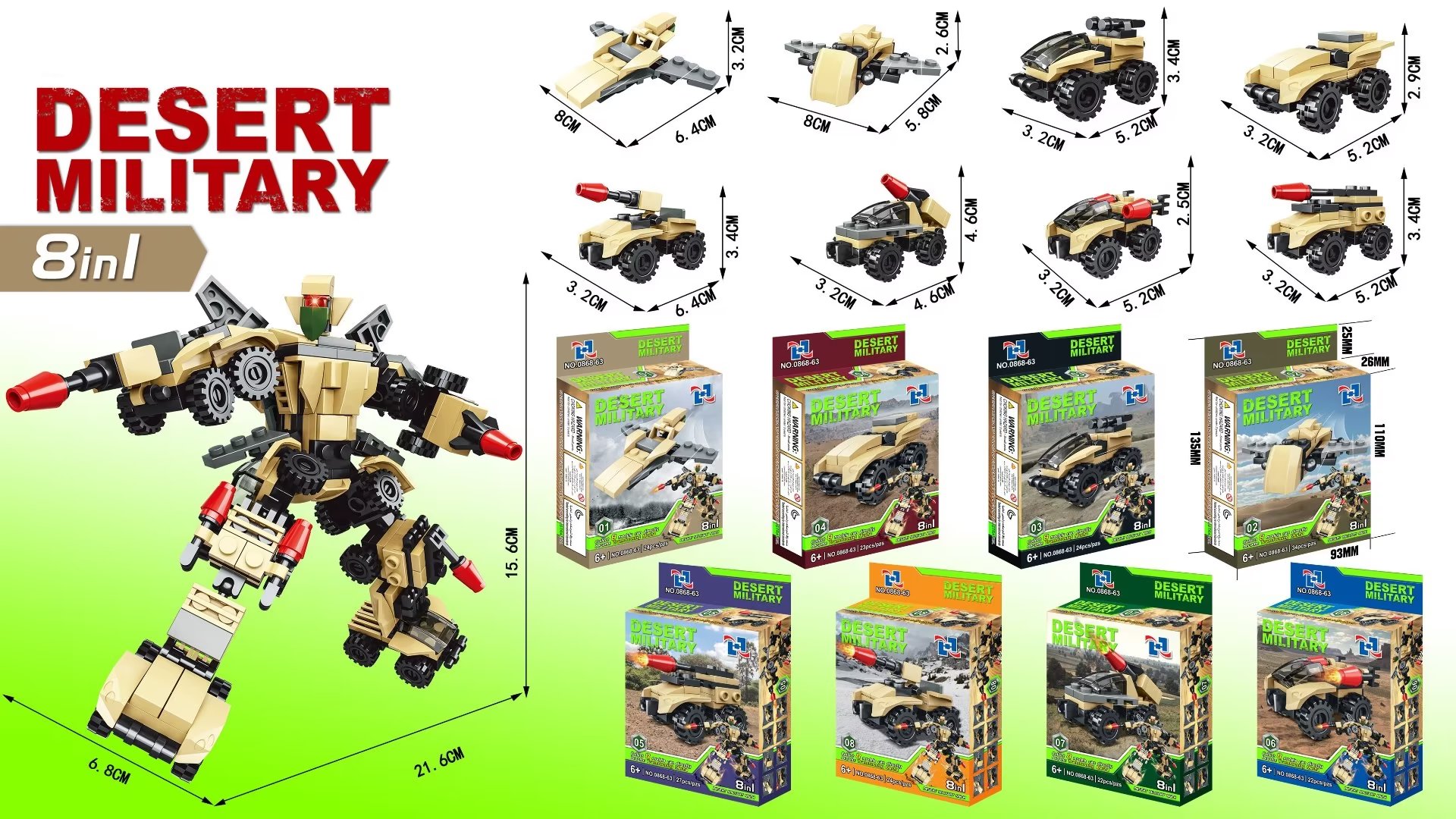 Children's toy assembly, police car toy box, building blocks, eight-in-one combined assembly toy, student hands-on educational small toy