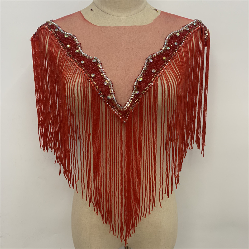 Handcrafted tassel quantified shawls for wedding dress and evening gown accessories details Picture