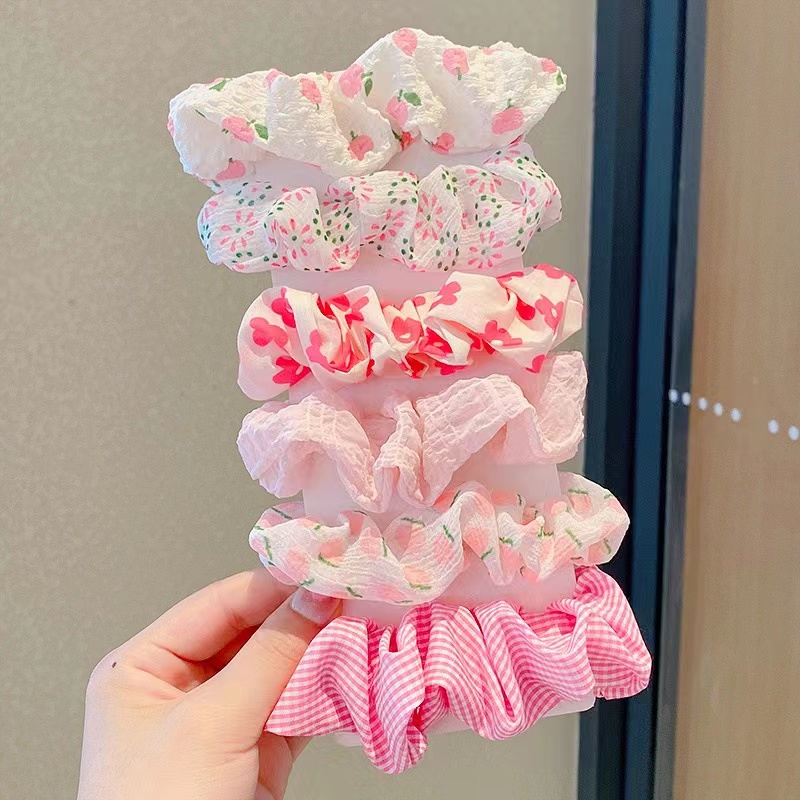 Children's Korean-style cute large intestine hair band, baby's summer sweet ins headwear, girls' ponytail hair bun hair accessory
