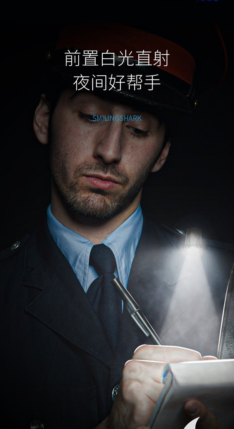 W670、W671充电肩灯LED警示灯红蓝光肩膀灯交巡逻骑行自行车尾灯前灯夹子灯详情12