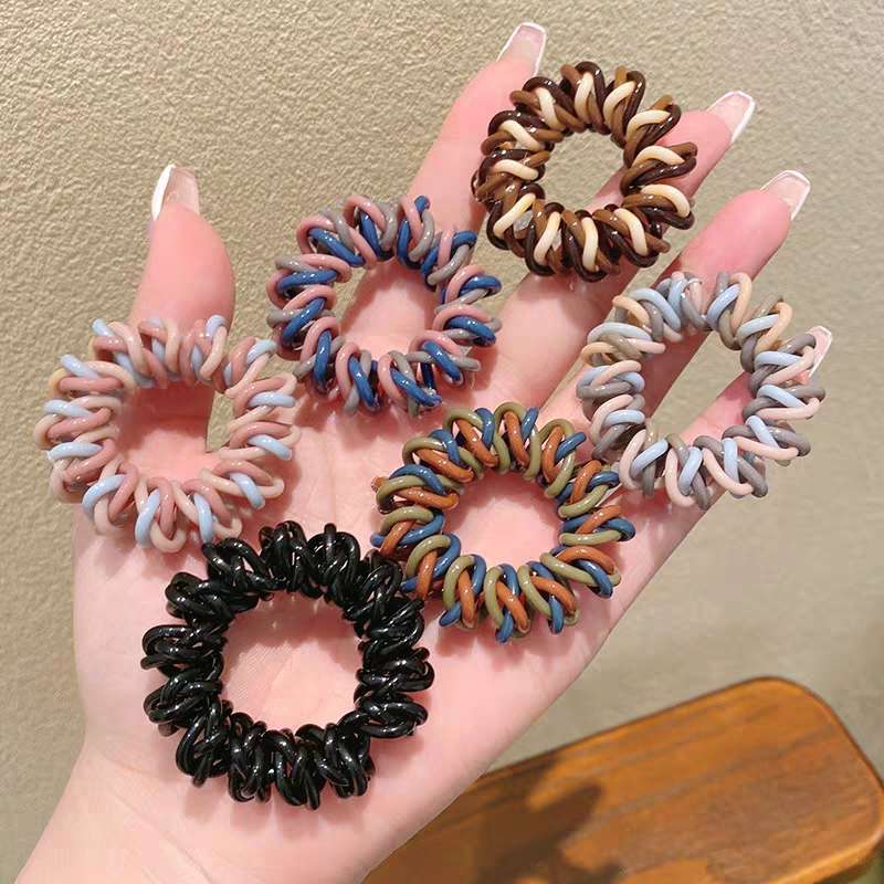 Telephone line hair tie women's high-end style hair tie 2023 new high-end hair tie leather band hair tie, no damage to hair accessories Specification image