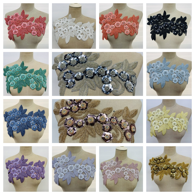 Three-dimensional floral light luxury clothing, including collar flowers, corsages, accessories, flower embroidery, appliques, floral pairs, and lace