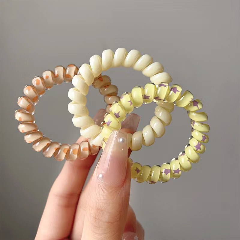 Sweet candy-colored hair tie, gradient color series, telephone line hair band, hair tie, women's seamless hair tie, hair band that won't damage hair, headwear Item Picture