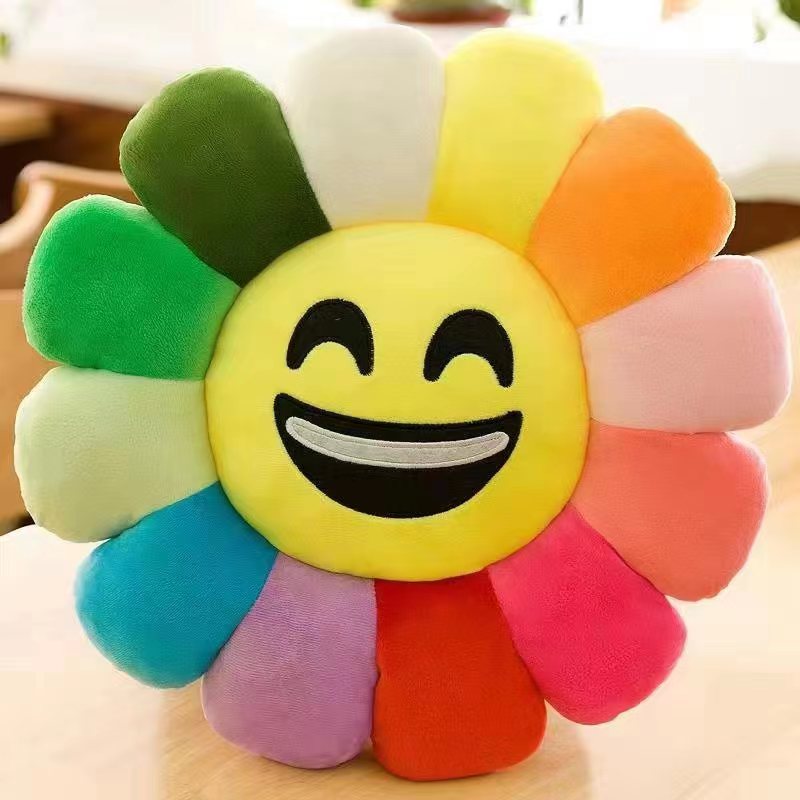40cm colorful sunflower cartoon cushion pillow, cute student and teacher chair cushion, office wonder, happy sisters Item Picture