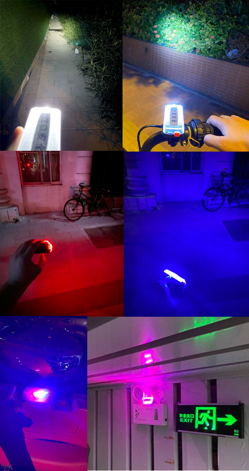 W670、W671充电肩灯LED警示灯红蓝光肩膀灯交巡逻骑行自行车尾灯前灯夹子灯详情13