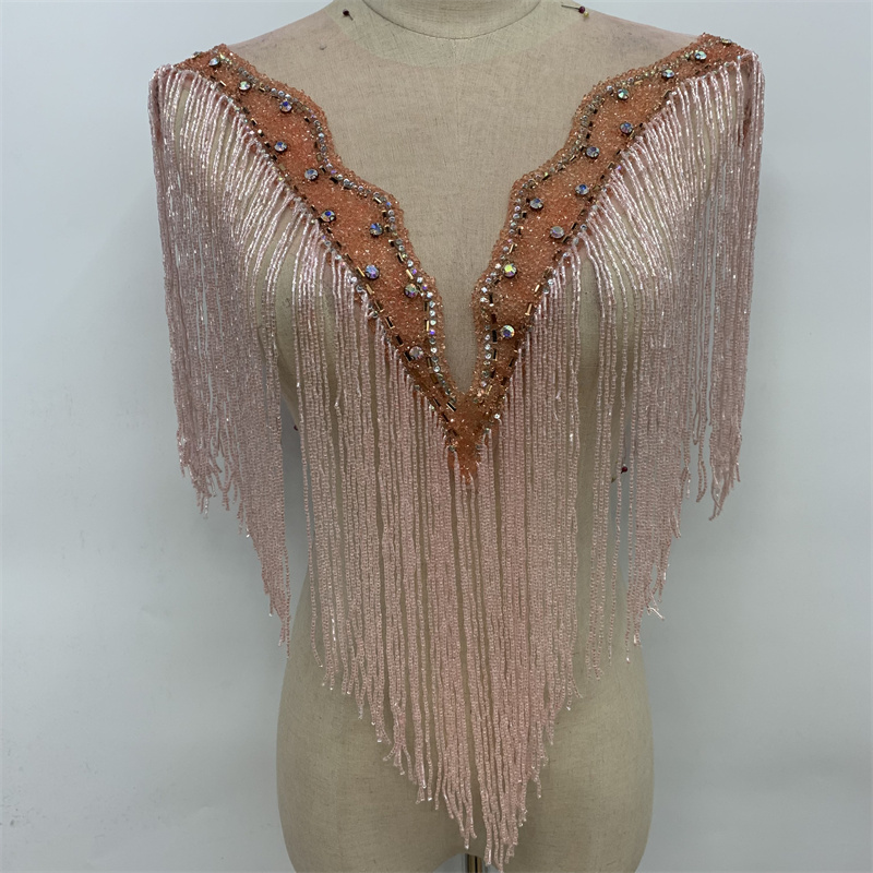 Handcrafted tassel quantified shawls for wedding dress and evening gown accessories Application Scenario