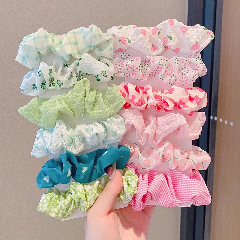 Children's Korean-style cute large intestine hair band, baby's summer sweet ins headwear, girls' ponytail hair bun hair accessory Item Picture